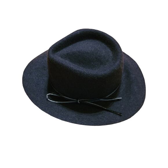 Michael Stars 100% Wool The Dreamer Black Wide Brim Fedora - Picture 1 of 7